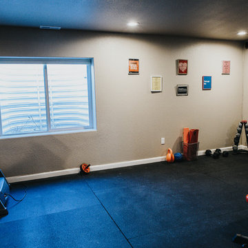 Matthew's basement: kitchen/living/game room/work out room renovation