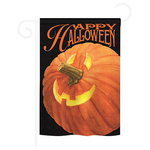 Breeze Decor - Halloween Jack O Lantern 2-Sided Impression Garden Flag - Size: 13 Inches By 18.5 Inches - With A 3" Pole Sleeve. All Weather Resistant Pro Guard Polyester Soft to the Touch Material. Designed to Hang Vertically. Double Sided - Reads Correctly on Both Sides. Original Artwork Licensed by Breeze Decor. Eco Friendly Procedures. Proudly Produced in the United States of America. Pole Not Included.