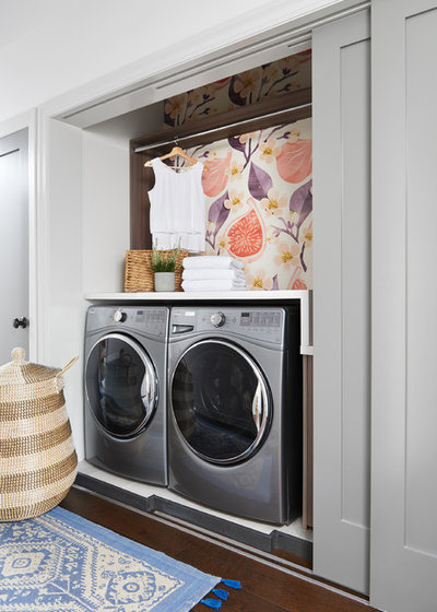 Transitional Laundry Room by Carriage Lane Design-Build Inc.