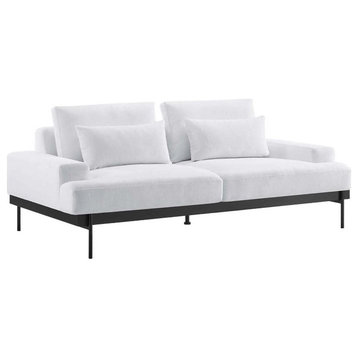 Modway Proximity Modern Style Upholstered Polyester Fabric Sofa in White
