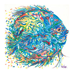 Blue Discus | Fish Painting - Paintings