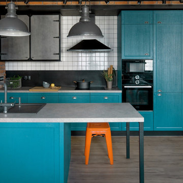 Orange/Blue art kitchen