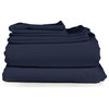 4-Piece, 1,800 Thread Count, Bamboo Feel, Soft Bed Sheets, Navy, Queen
