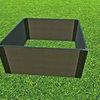 Tool-Free Weathered Wood Raised Garden Bed 4'x4'x22" 1" profile