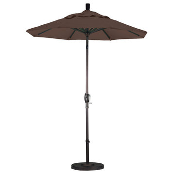 6' Aluminum Market Umbrella Push Tilt - Bronze, Sunbrella, Bay Brown