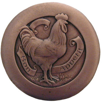 Rooster Knobs, Antique-Style Copper