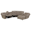 Lexicon LeGrande 6-Piece Right Chaise Modular Power Reclining Sectional in Brown
