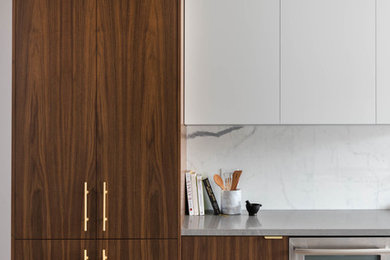 Example of a transitional kitchen design in Toronto