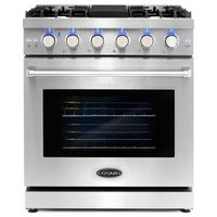 2-Piece Kitchen, 30" Gas Range and 30" Wall Mount Range Hood