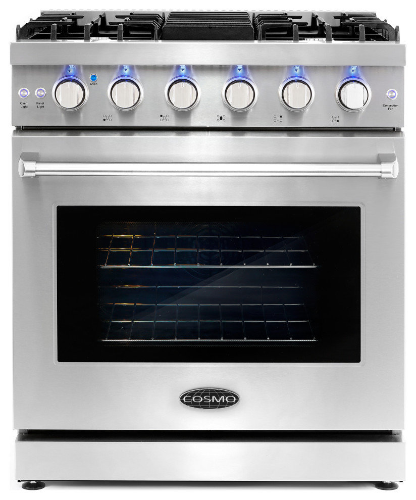 2-Piece Kitchen, 30" Gas Range and 30" Wall Mount Range Hood