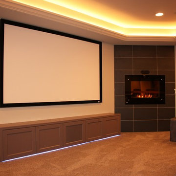 Basement games and movie room