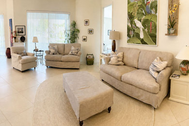 Transitional living room photo in Miami