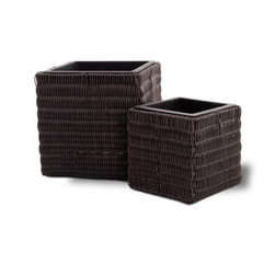 Resin Wicker Planter - Home Decor