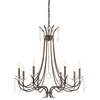 Park Harbor PHHL6258 8 Light 32" Wide Taper Candle Chandelier with Crystal Acce