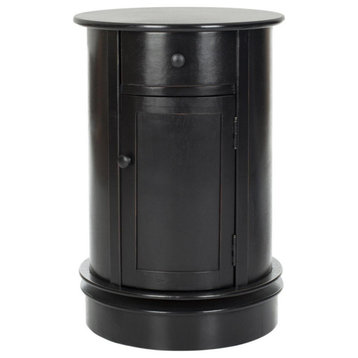 Rufus Swivel Accent Table Distressed Black