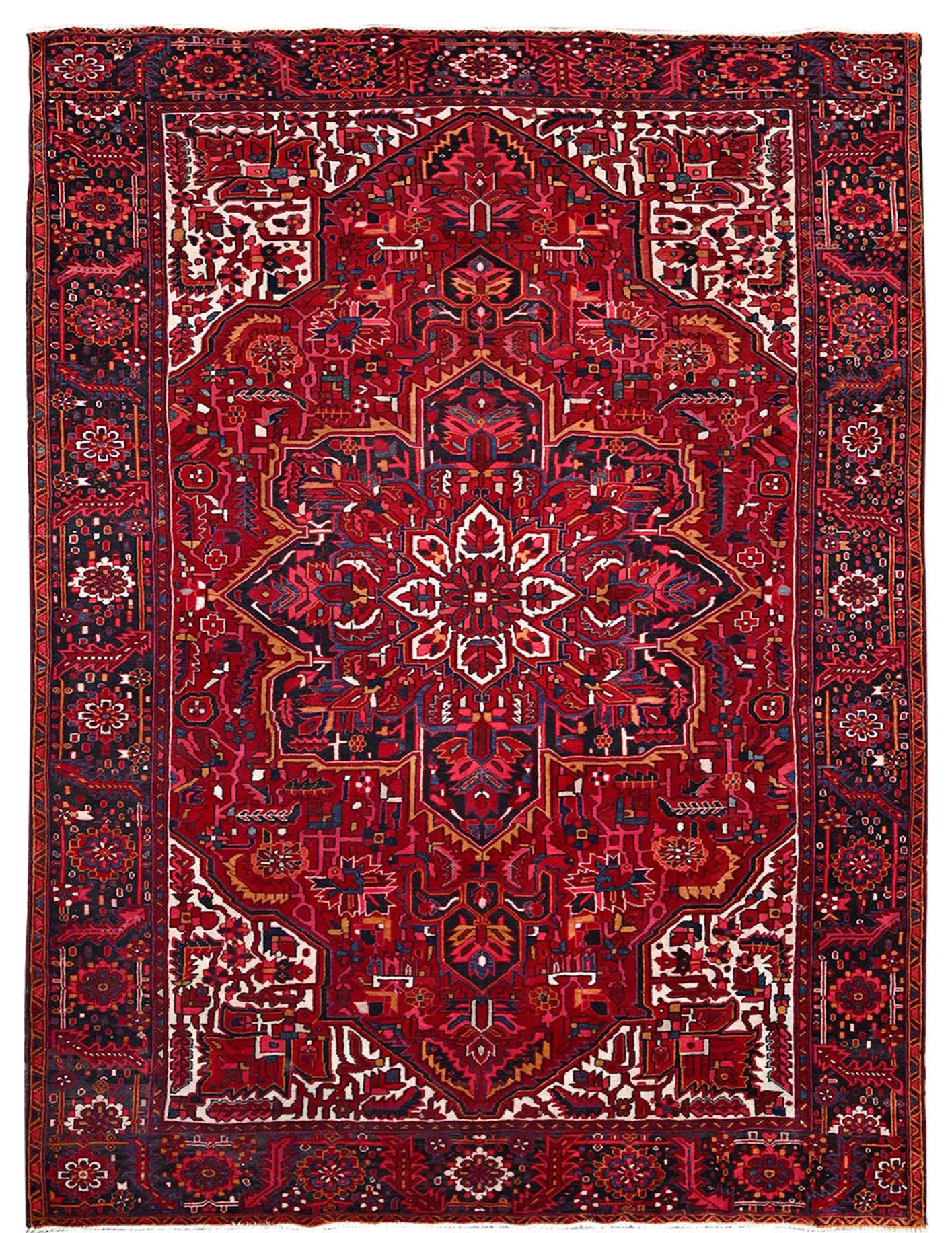 Dutch Tulip Red Semi Antique Hand Knotted Shiny Wool Oriental Rug 9'7 ...
