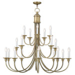 Livex Lighting - Foyer Chandelier, Antique Brass - Beautiful squared arms in a antique brass finish give this cranford chandelier a transitional update to a traditional look.