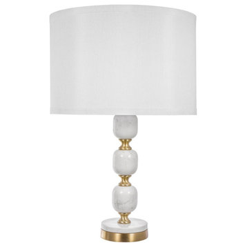 Anita 1 Light Table Lamp, Gold and Natural With White