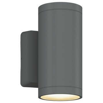 Outdoor Cylinder 4" Up and Down Wall, Silver