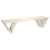 Bench Wood Backless Modern Design 72" x W 18" x H 17", Bride's Veil