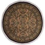 Bareens Designer Rugs - Pak Persian Elaina Black/Gray Wool Round - 9'1'' x 9'2'' - Designed with mesmerizing intricacy and gorgeous color palette, this hand-knotted masterpiece demonstrates the beauty and electrifying thrill of Pak Persian art. These meticulously hand-knotted Pak-Persian rug is made with pure wool and features breathtaking traditional, transitional, and tribal designs in bold luxurious color pallets. Known for their intricate designs these rugs are a reproduction of Persian rugs, made in Pakistan with unique Mughal designs. Made by master weavers using the same Persian texture, design and dying technique, we wanted to produce the most significant manifestation of Persian art, life, and culture. This rug is most famous for its exceptional quality, incredible designs, patterns, and vibrant rich color. Pak-Persian rugs made with Persian weave with high knot counts, which enables the high intricacy and detail found in the patterns are also referred to as "State of art", each color adds a rich beautiful detail in the artwork of this rug. The design, color, and beautiful chromatic composition with a vibrant sheen with intricate designs, exude beauty, elegance, and quality make this rug a masterpiece of its own.