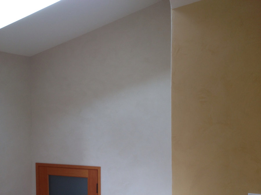 Stairwell with plaster walls