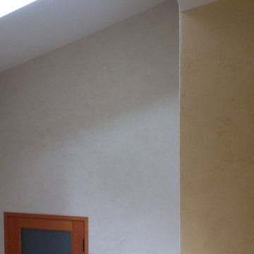 Stairwell with plaster walls