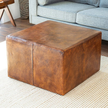 Dark Leather Ottoman Kalila