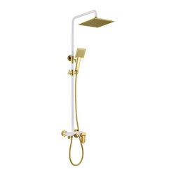 Saint-Denis Solid Brass Luxurious Exposed Gold Bathroom Shower Set - Showerheads And Body Sprays