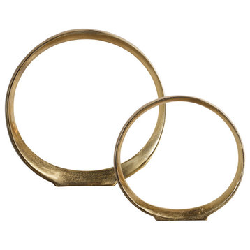 Uttermost Jimena Gold Ring Sculptures 2-Piece Set