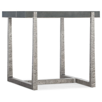 Hooker Furniture Chapman Metal and Faux Shagreen Mixed Media End Table in Gray