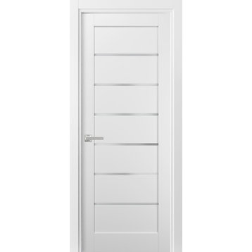 Pantry Kitchen Lite Door 30 x 96 & Hardware | Quadro 4117 White Silk