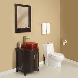 Art Deco 24 inch Espresso Finish Contemporary Bathroom Vanity - Bathroom Vanities And Sink Consoles