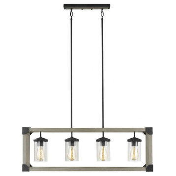 Four Light Island-Driftwood Gray Finish-Incandescent Lamping Type - Chandelier