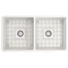 BOCCHI 1139-001-0120 Apron 33" Double Kitchen Sink With Strainer In White