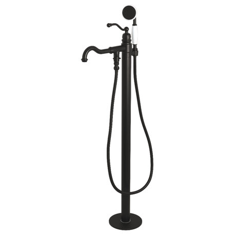 Kingston Brass Freestanding Tub Faucet With Hand Shower, Matte Black