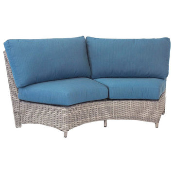 St. Tropez Curved Loveseat, Canvas
