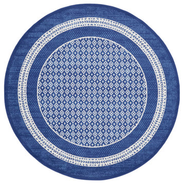 Nourison Whimsicle Whs13 Bordered Rug, Navy, 5'0"x5'0" Round