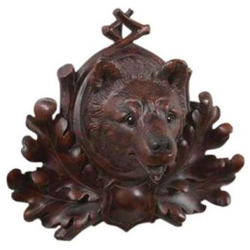 Plaque MOUNTAIN Lodge Bear Head Small Oxblood Red Resin Hand-Cast