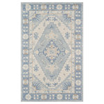 Momeni - Momeni Anatolia Machine Made Traditional Area Rug Blue - 7'9" X 9'10" - The pastel color palette of the Anatolia presents the softer side of tribal style. Subdued shades of pink, baby blue and brown fill the field and ornamental rug borders with classical medallions and vine and dot motifs. Crafted in an innovative combination of natural wool and nylon threads, modern machining mimics ancestral weaving techniques to create a series of chic floor coverings that are superior in beauty and performance.