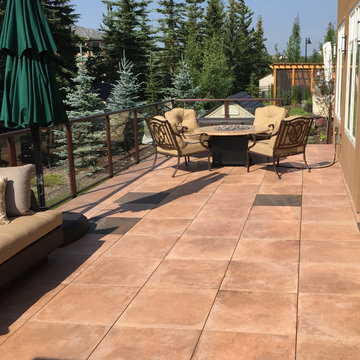 24" x 24" "Terracotta" porcelain pavers on a raised patio