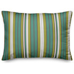 DDCG - Green Stripes Throw Pillow - Bring some whimsical personality and character to your space with this folk-inspired decorative lumbar throw pillow. This patterned lumbar pillow makes the perfect accent piece because it can be mixed and matched with other pillows to create an eclectic, exciting style. Designed in the United States, this product makes a functional and fun accent piece for your home. The result is a beautiful design you're sure to love.