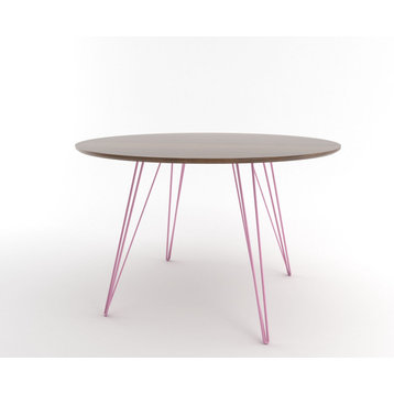Williams Round Dining Table - Pink, Large, Walnut