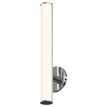 Sonneman Bauhaus Columns 1 Light 18" LED Wall Sconce, Polished Chrome