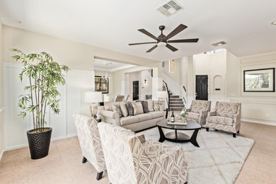 Example of a transitional living room design in Phoenix