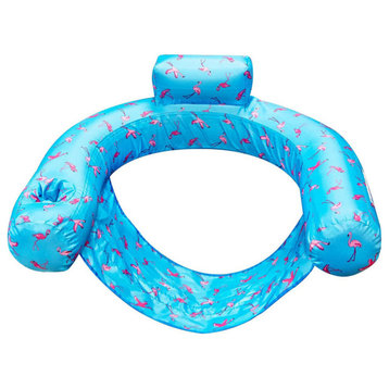 32" Flamingo Fabric Covered Floating U-Seat Pool Chair Float