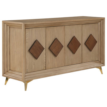 Sherwood Wheat Brown Transitional Four Door Credenza