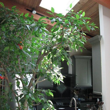 Velux Fresh Air ventilating skylight provides natural daylight to kitchen sink a