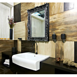 Black decorative framed mirror for bathroom - Bathroom Mirrors