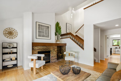 Inspiration for a transitional living room remodel in Denver